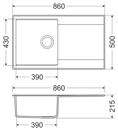 Granitspüle Carlo 86