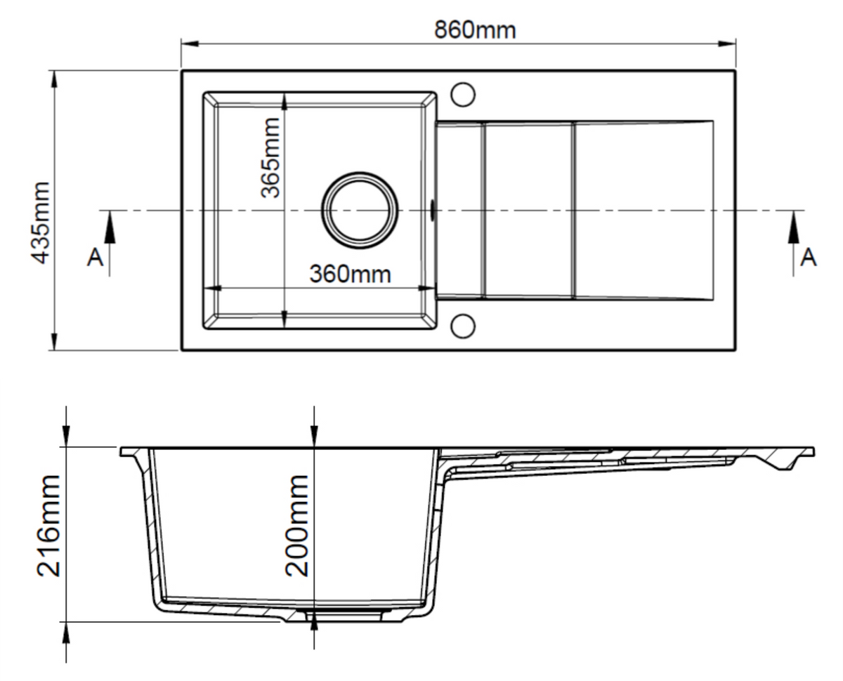 Granitspüle Cascada 40