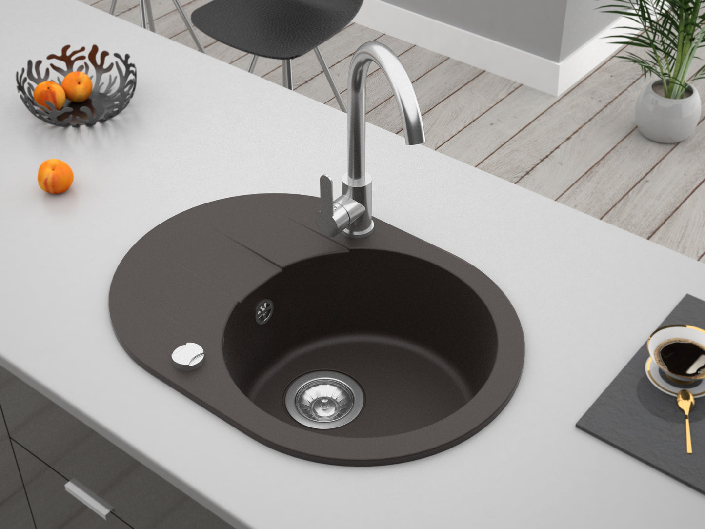 Granitspüle Coast 50 mit Siphon