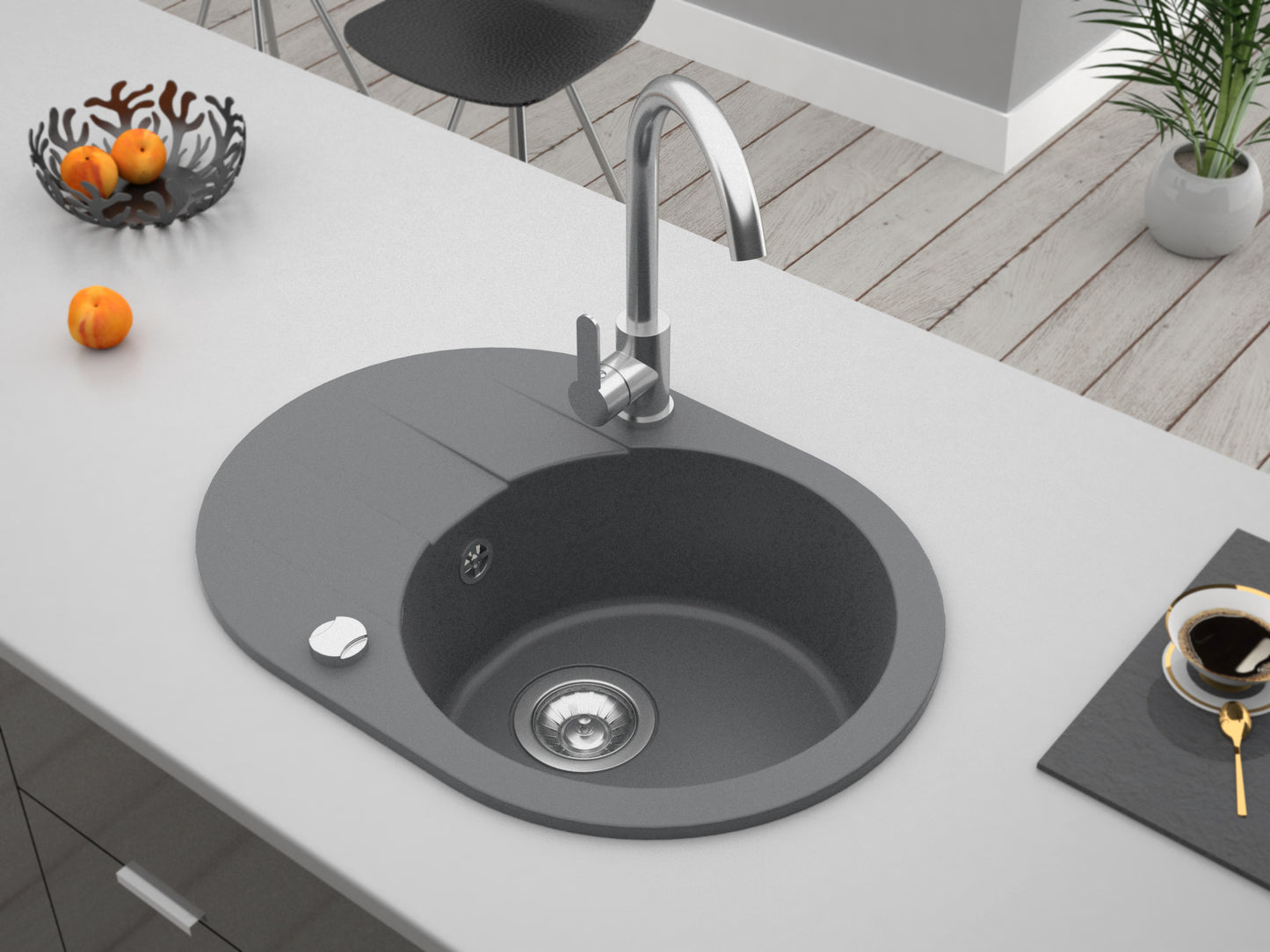 Granitspüle Coast 50 mit Siphon