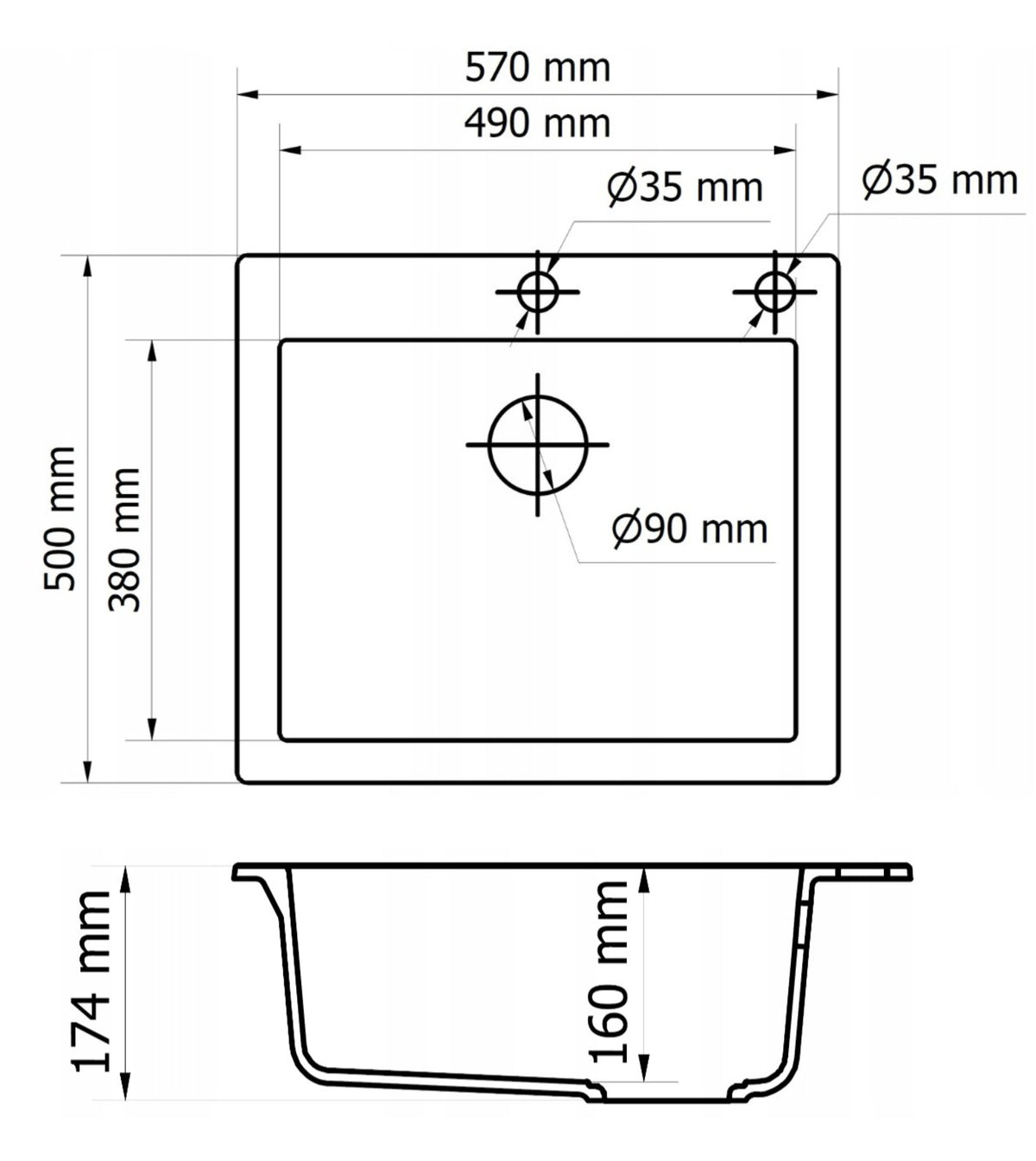 Granitspüle Mojito 60
